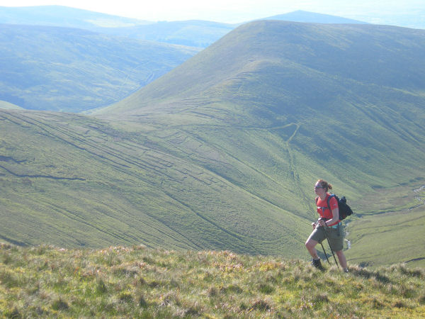 Claire sets a strong pace up Cnoc an Tairbh.